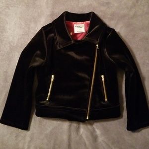 Black velvet moto jacket.